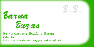 barna buzas business card